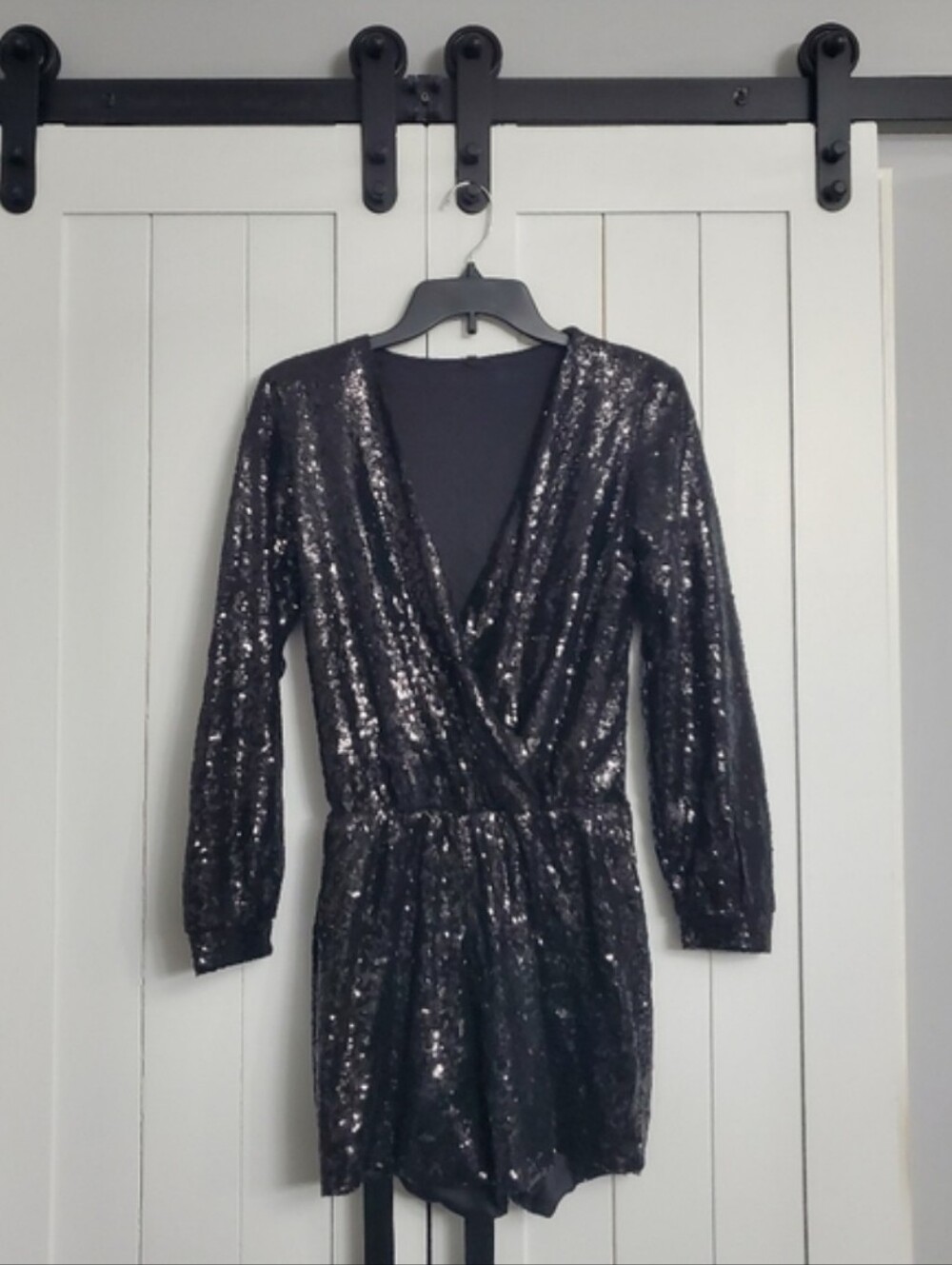 SEMATOMALA Sequins Wrap V-Neck Party Romper. NWOT!